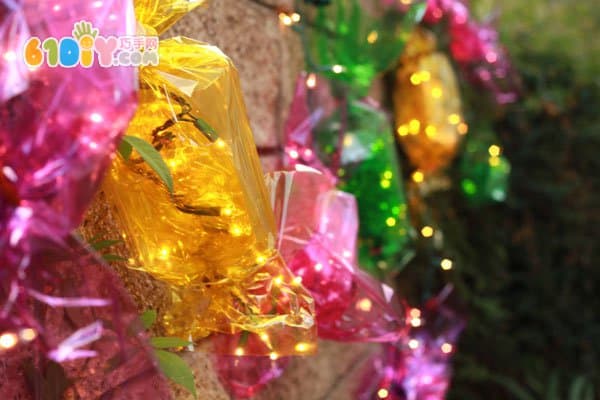 New Year DIY making shiny bright candy lantern