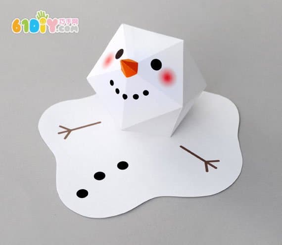 Three-dimensional snowman paper art DIY