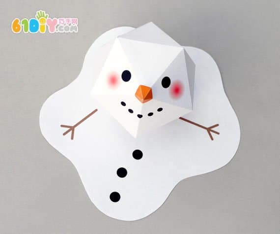 Three-dimensional snowman paper art DIY