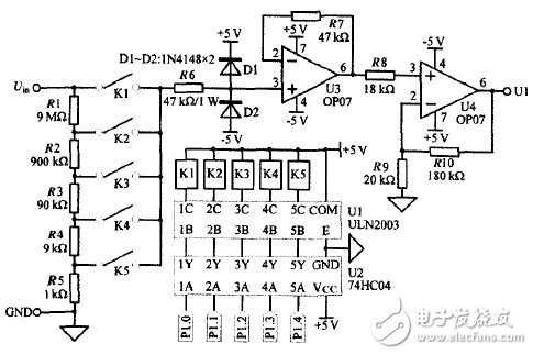 Figure 2 voltage attenuation amplification and range conversion circuit