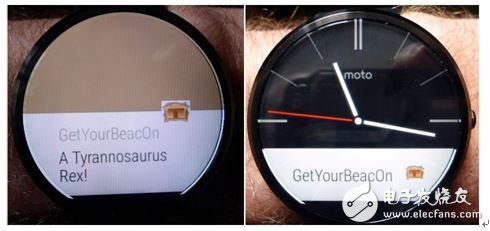 Figure 2 â€“ Standard Notification for the GetYourBeacOn Application on Moto 360