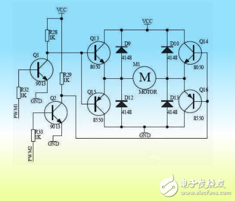 Complete transistor H-bridge driver circuit