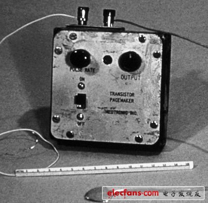 The first portable pacemaker developed by Earl Bakken