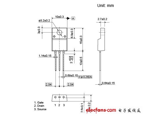 TK80A04K3L TO-220SIS package diagram