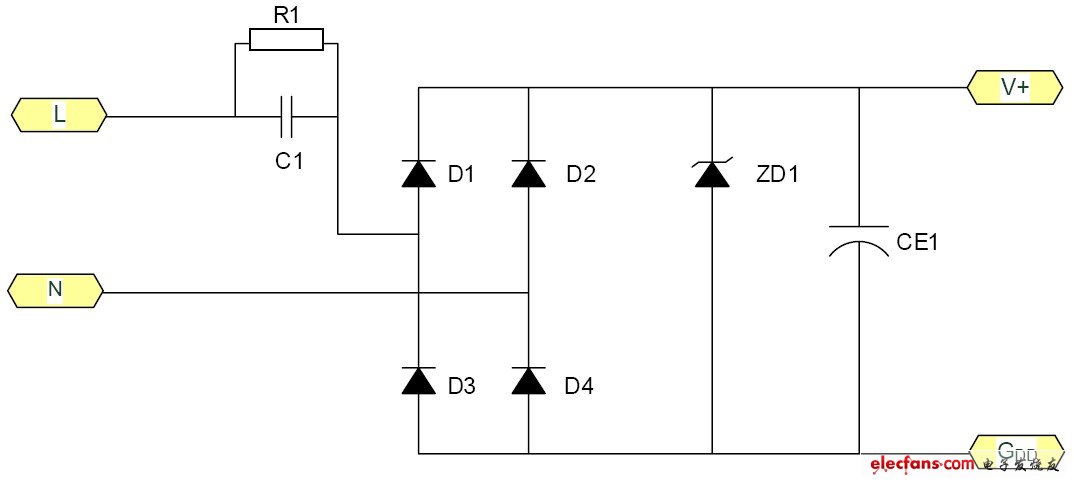 Basic circuit of simple power supply
