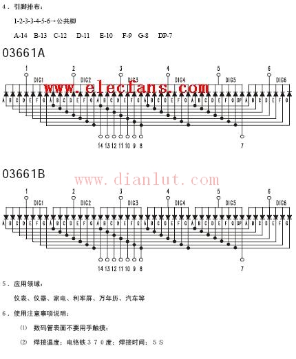 Gongyang digital tube pin diagram