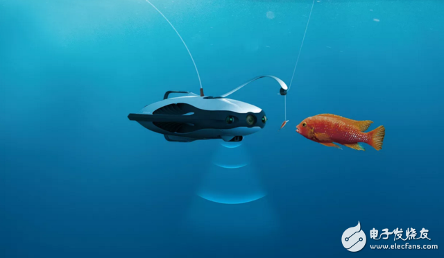 VR technical support! Drone catches fish through sonar