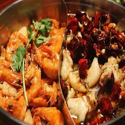 Fish and shrimp with pot hot pot 1