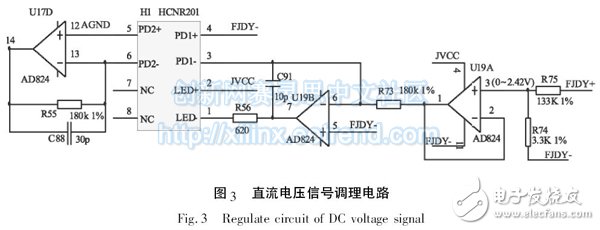 Figure 3 DC voltage signal conditioning circuit