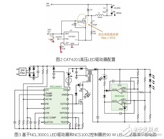 Driver configuration and demo board circuit