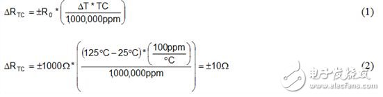 Equation 1 and Equation 2 are temperatures varying from 25Â°C to 125Â°C