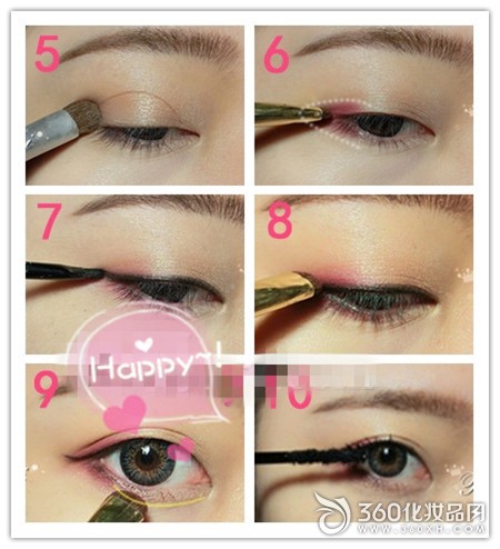 Burgundy little retro makeup Vintage makeup tutorial Burgundy eye shadow 3