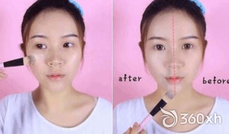 Apply makeup with foundation