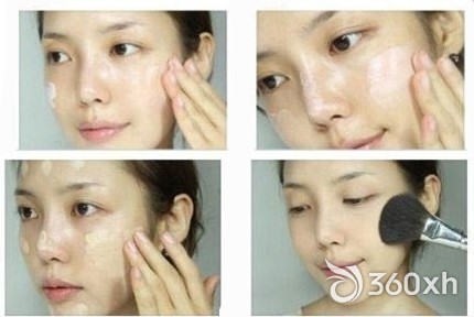 Sweet peach makeup step one step two