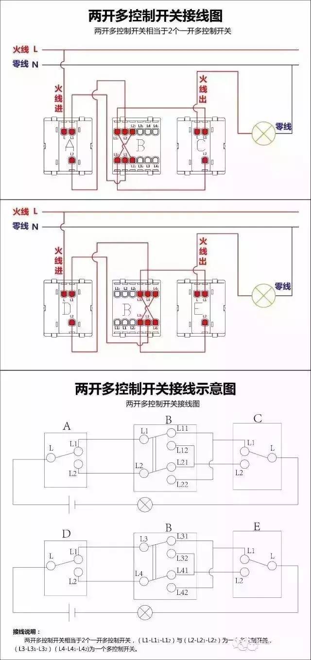 Detailed picture analysis 17 kinds of switch wiring diagram