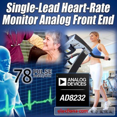 ADI launches AD8232 analog front end (AFE) for vital sign monitoring applications