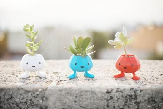 The summer solstice has arrived, a group of small fresh 3D printed potted plants