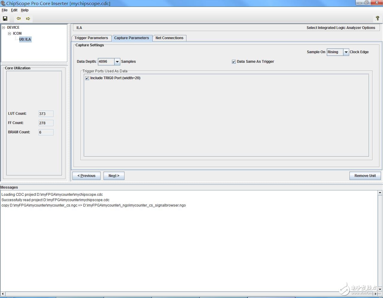 Call chipscope directly in ISE for online logic analysis (3)