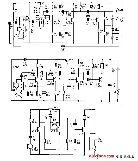 Several hearing aids circuit diagram 3