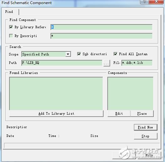 Use the schematic Find Component function