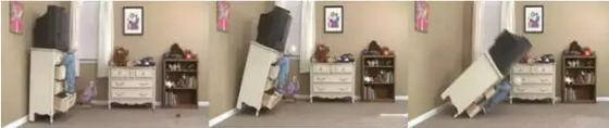 Insecure cabinet causes child injury