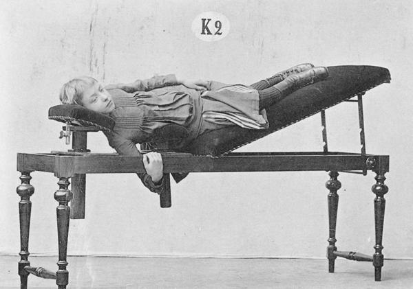 19th century fitness family: equipment like torture equipment gym like prison room (Figure)