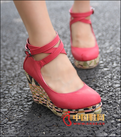 Red leather sandals