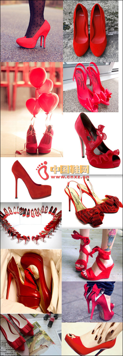 Romantic red high heels
