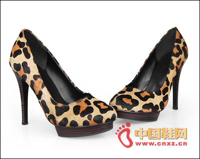 Leopard high waterproof platform high heels