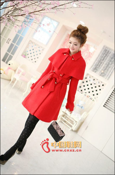 Romantic and elegant shawl woolen coat