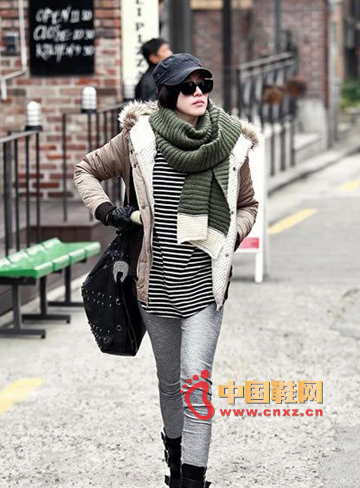 Personality stitching short hooded cotton coat