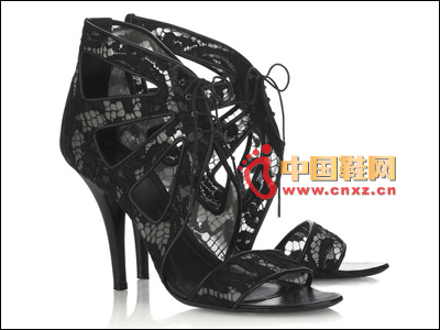 Black high heel sandals