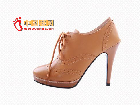 Light brown lace high heels