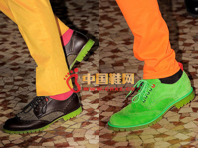 Moschino's colored rubber soles attract attention