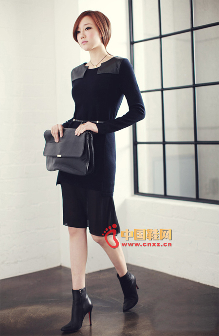A shoulder-fitting slim-fitting dress inspired by the city, rich and pure tone to distribute the entire dress