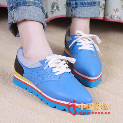 Blue lace tipped shoes