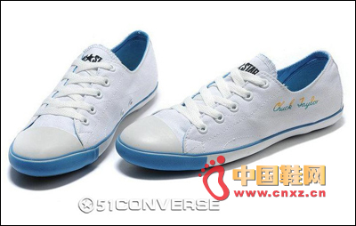 White blue canvas shoes