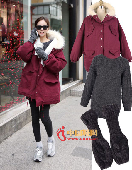 Sweet Wind - Maroon Coat This winter military style is very popular