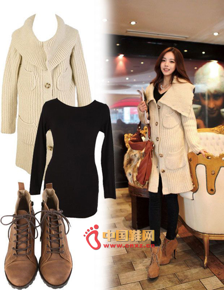 Sweet - knitted cardigan big lapel sweater is very soft, long style is very good with clothes