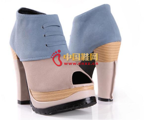 Spring new color matching fish mouth shoes