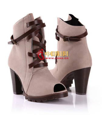 Fashion elegant fish mouth rough with high heels shoes