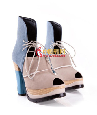 Rome stitching waterproof platform fish mouth high heels shoes