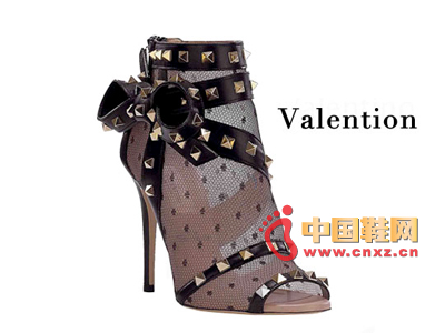 Valention Rivet Fishnet Booties