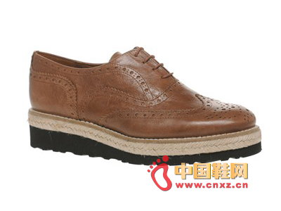 Brown Thick-soled Oxford Shoes