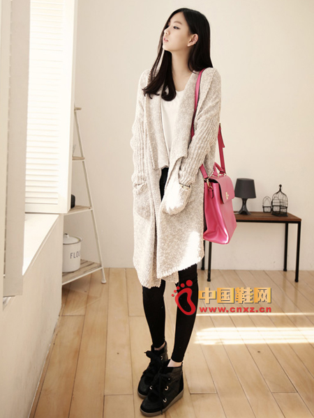 Loose-fitted cardigan with no button zipper, open style, comfortable and comfortable