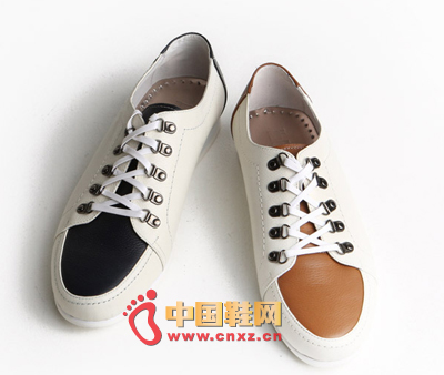 Soft leather sports shoes, simple mosaic color processing