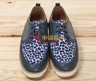 Leopard print stitching leather casual trend men's shoes