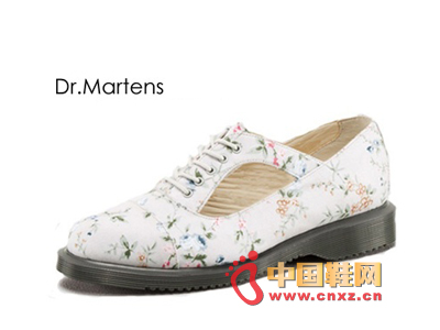 Dr.Martens White Print Flat Casual Shoes