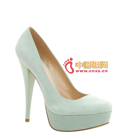 Light green suede high heels, simple style, soft colors, stylish OL's essential models