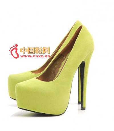 Lemon yellow platform high heels, in this bright summer season, put on a pair of fine with shallow pumps to enhance the overall dress sexy magic